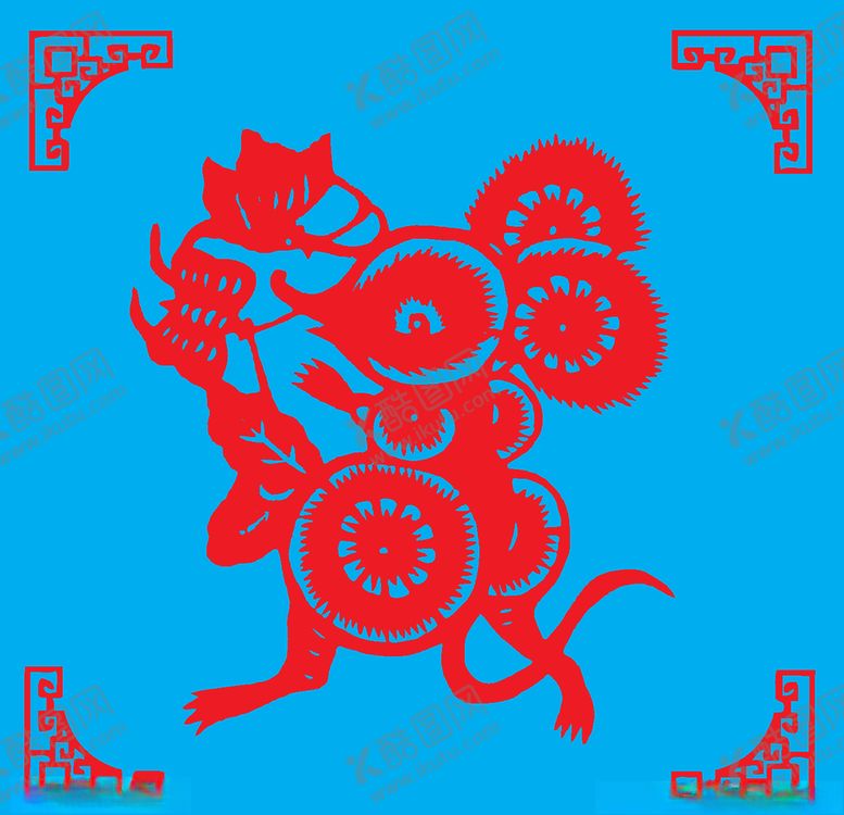 编号：18812710242236011414【酷图网】源文件下载-老鼠剪纸
