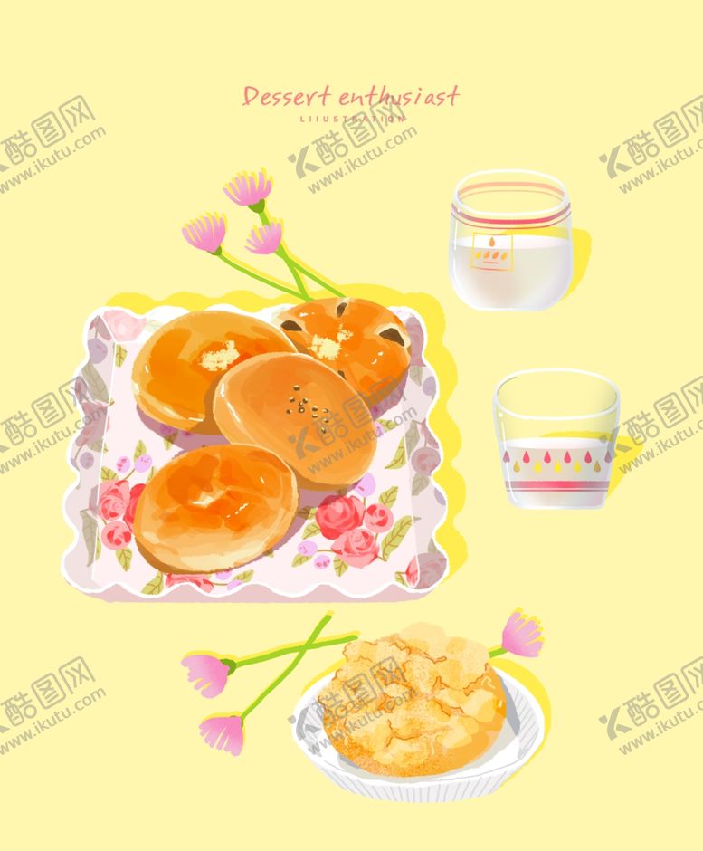 编号：56120810280923495400【酷图网】源文件下载-手绘甜品蛋糕