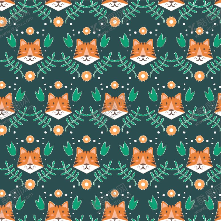 编号：96467309271857594910【酷图网】源文件下载-卡通老虎花纹