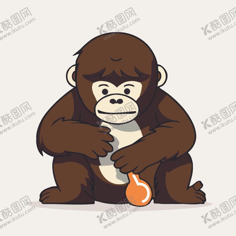 编号：88027601260328288954【酷图网】源文件下载-可爱大猩猩猴子卡通画儿童插画