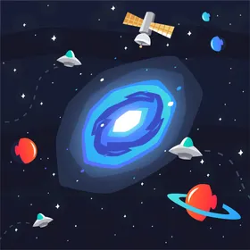 星球背景卡通宇宙行