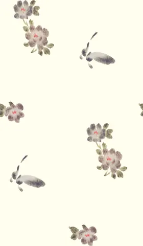 小碎花玫瑰四方连续设计数码印