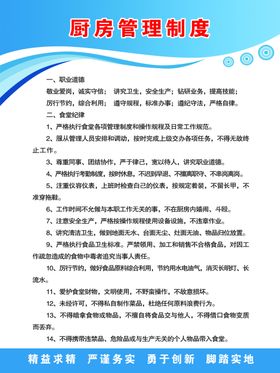 厨房管理制度价目表蓝色粉色