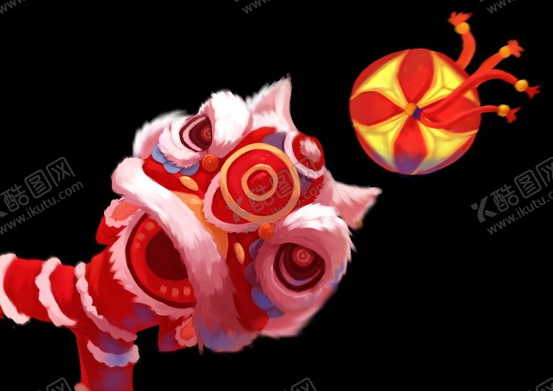 编号：77895209291132507802【酷图网】源文件下载-舞狮子插画
