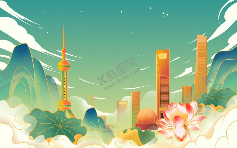 编号：68490610271716013709【酷图网】源文件下载-国潮城市背景