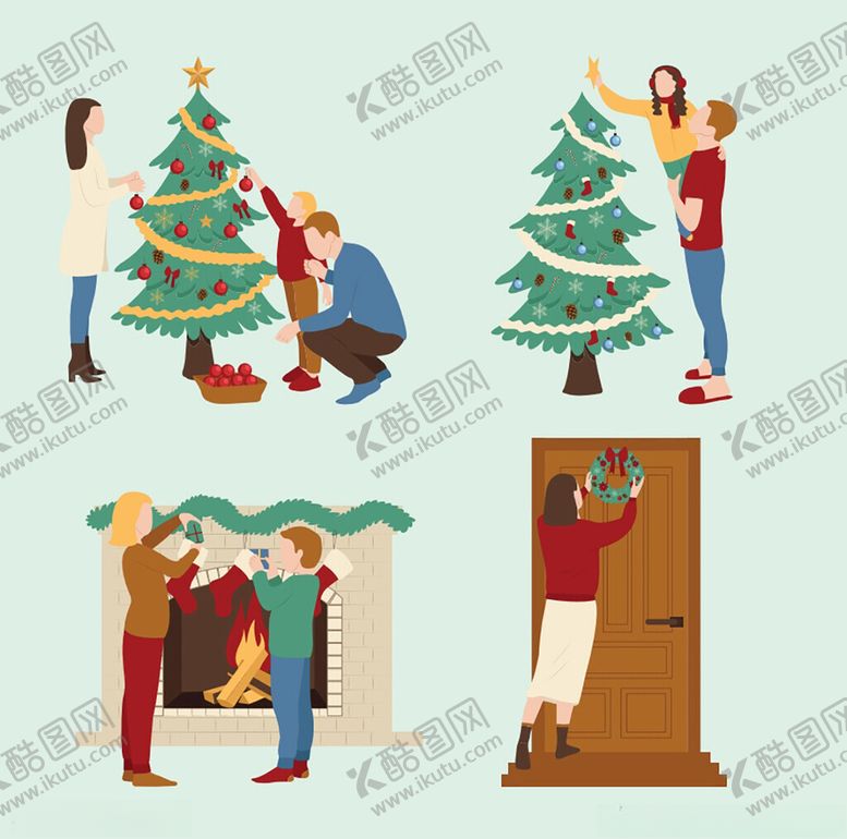 编号：60369910011445018127【酷图网】源文件下载-欢乐圣诞家庭温馨活动场景