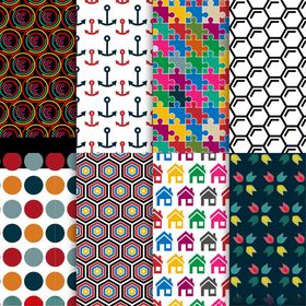 多彩几何图案纹理集合