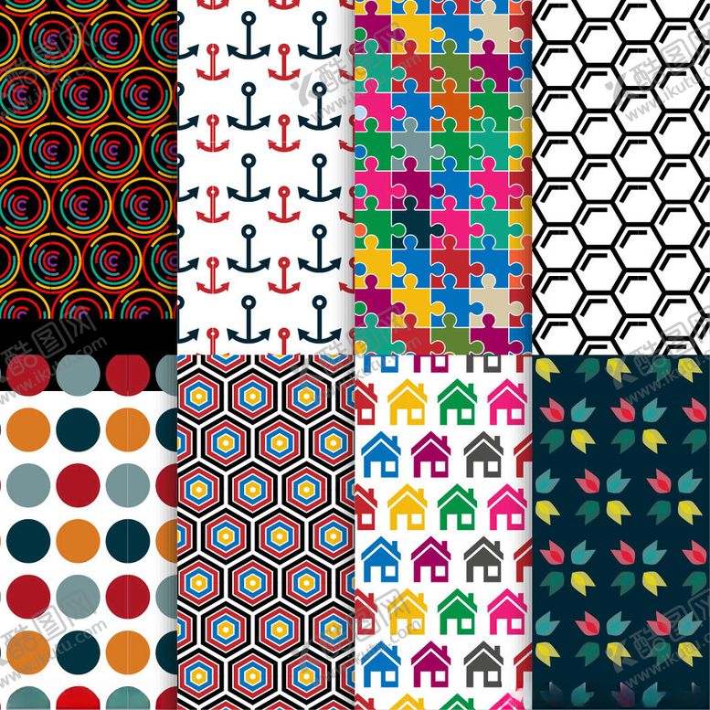 编号：25793810300732421878【酷图网】源文件下载-多彩几何图案素材集合