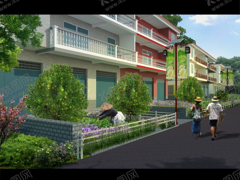 编号：45416410241419339371【酷图网】源文件下载-新村院落景观