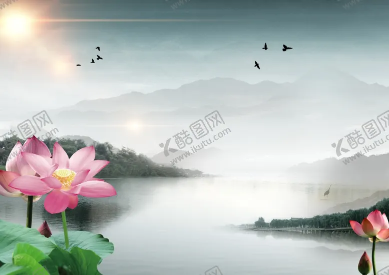 编号：85056004201524217573【酷图网】源文件下载-国画荷花