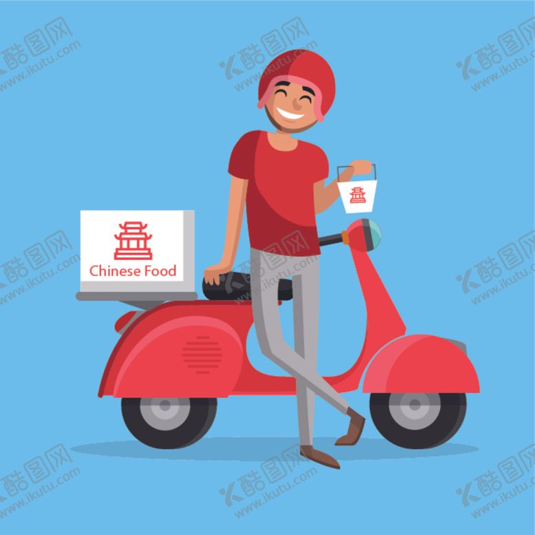 编号：50475410291505014176【酷图网】源文件下载-外卖骑手送餐快递员