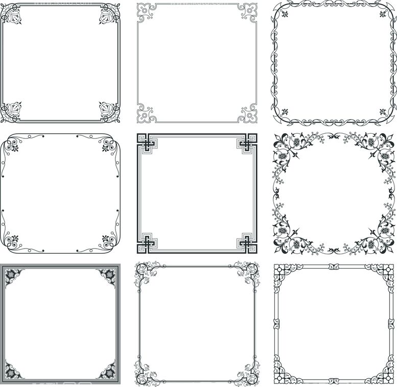 编号：41609809152331186097【酷图网】源文件下载-方形边框设计纹样文本框