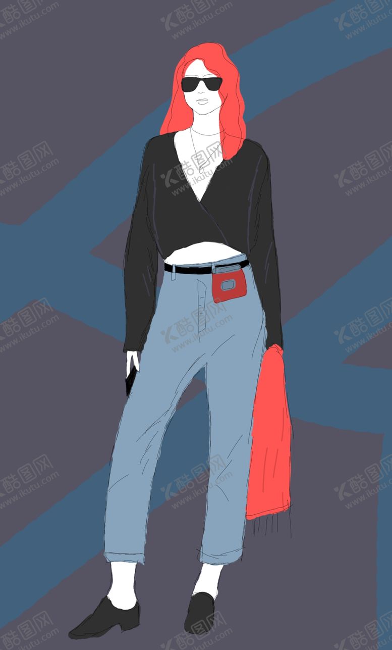 编号：87484809152350247293【酷图网】源文件下载-手绘时尚女孩