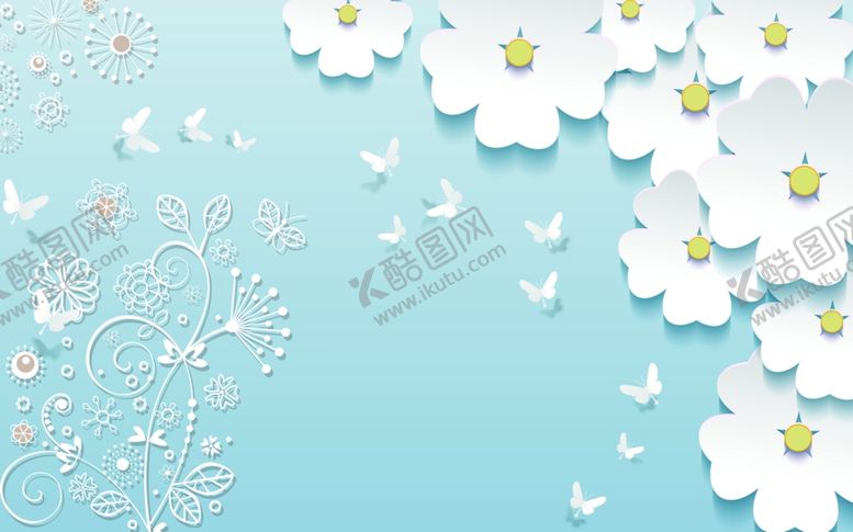 编号：92911906251437096769【酷图网】源文件下载-素雅花卉背景墙