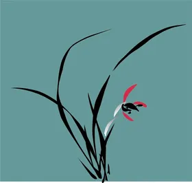 兰花梅竹菊画手绘梅竹菊屏风
