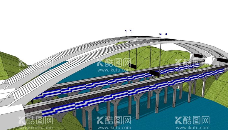 编号：64587912261231225751【酷图网】源文件下载-大型建筑桥SU模型