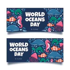 世界海洋日宣传横幅设计