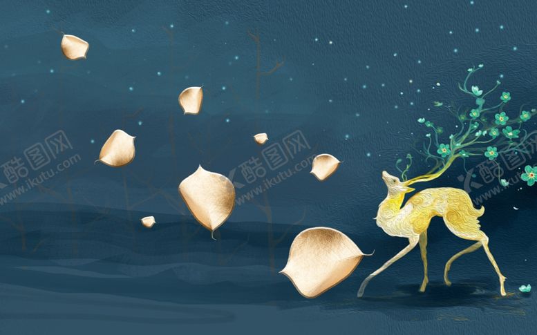 编号：51745309242308091415【酷图网】源文件下载-麋鹿背景素材