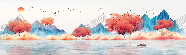 编号：41181710130248114942【酷图网】源文件下载-秋意床头装饰挂画