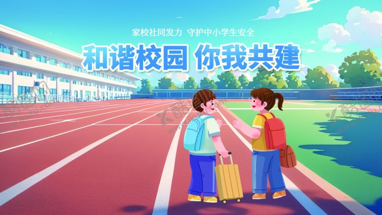 编号：14799306291519288035【酷图网】源文件下载-和谐校园你我共建