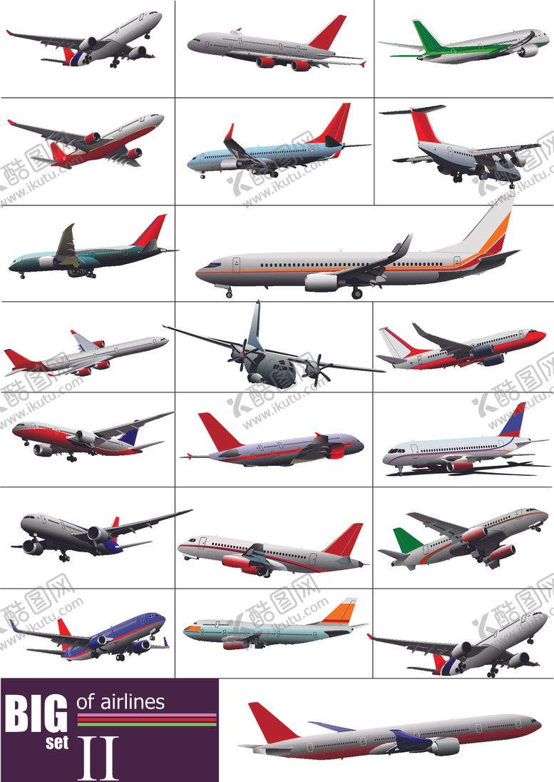 编号：92858009291549428901【酷图网】源文件下载-飞机客机航天交通工具卡通模型