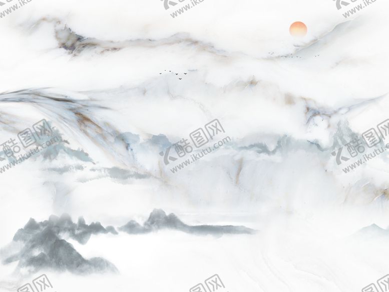 编号：59150009252228045920【酷图网】源文件下载-山水画大理石纹背景墙