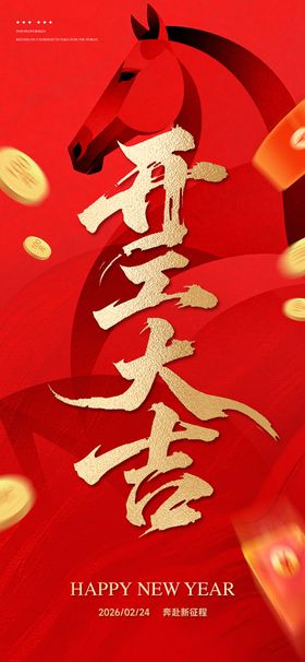 开工大吉红包海报