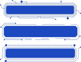 蓝色科技感现代感标题框边框