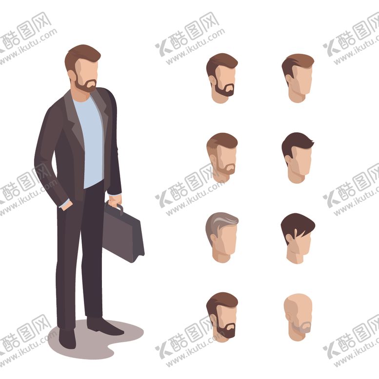 编号：72721510010251089070【酷图网】源文件下载-卡通商业商务白领人士人物