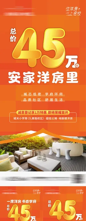 橙色价值点系列海报 
