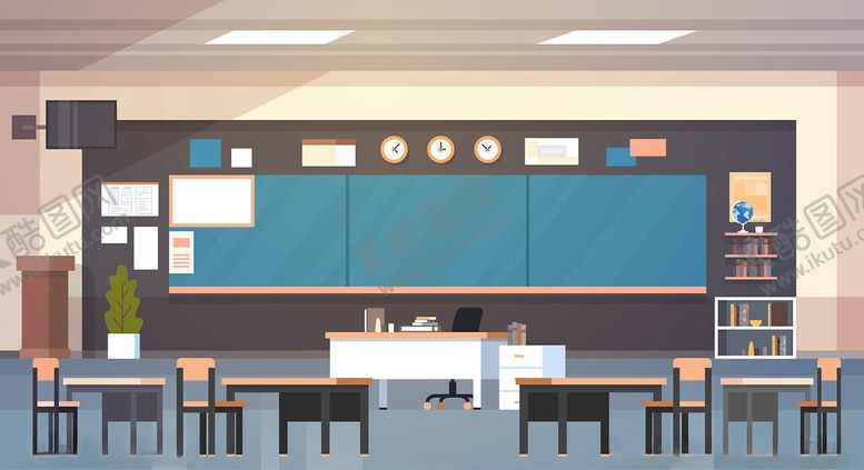编号：37233601291722495339【酷图网】源文件下载-教学课室插画