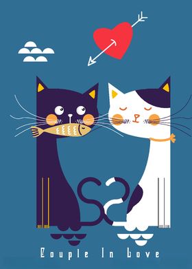 可爱穿礼服情侣猫咪