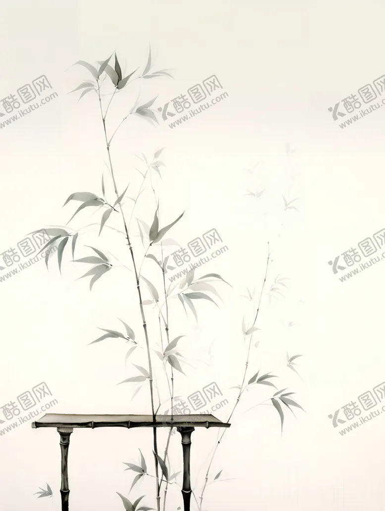 编号：34795402100839292491【酷图网】源文件下载-一株竹子的水墨写意画