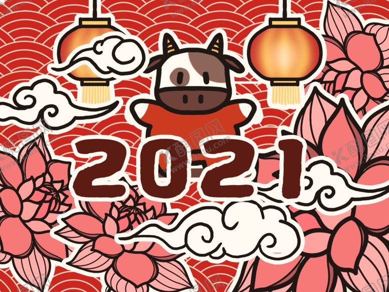 编号：89576709151719003330【酷图网】源文件下载-牛年简笔画PSD插画