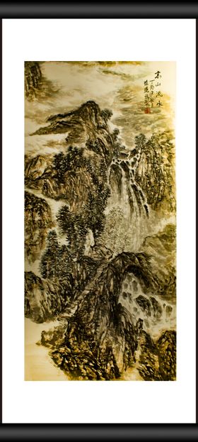 古筝高山流水背景画