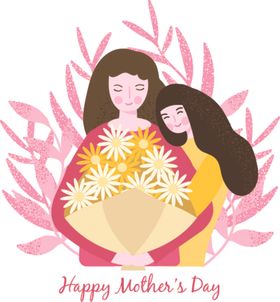母亲节插画高清设计广告设计AI