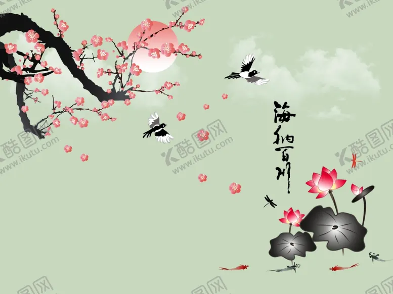 编号：21835506261918406451【酷图网】源文件下载-花鸟背景墙