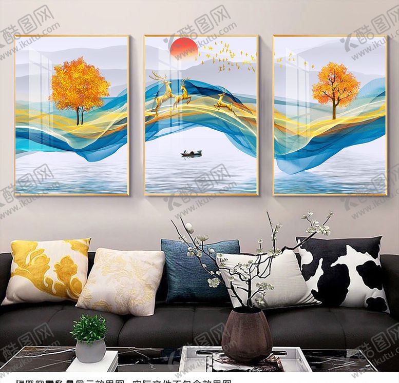 编号：93198409241800081069【酷图网】源文件下载-客厅装饰画