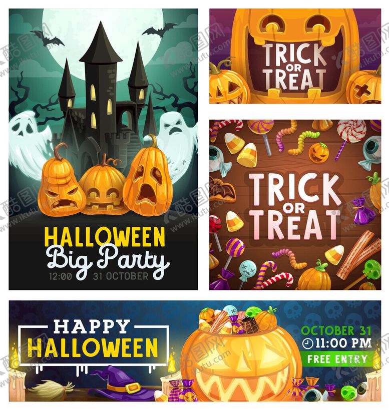 编号：48877004061217129547【酷图网】源文件下载-万圣节主题装饰与海报