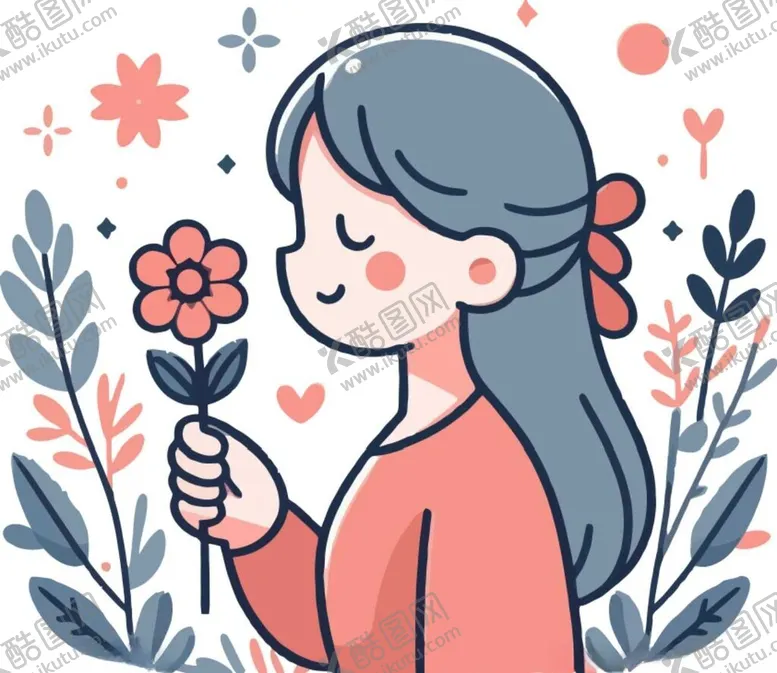 编号：44240802201549433043【酷图网】源文件下载-女生侧面插画