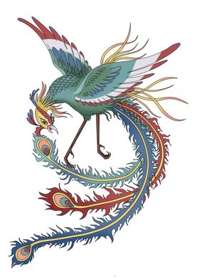国潮凤凰插画