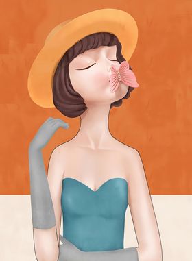 水彩美女时尚挂画装饰画