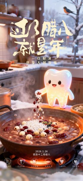 腊八节节日口腔海报