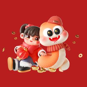 手绘卡通小蛇年素材动画