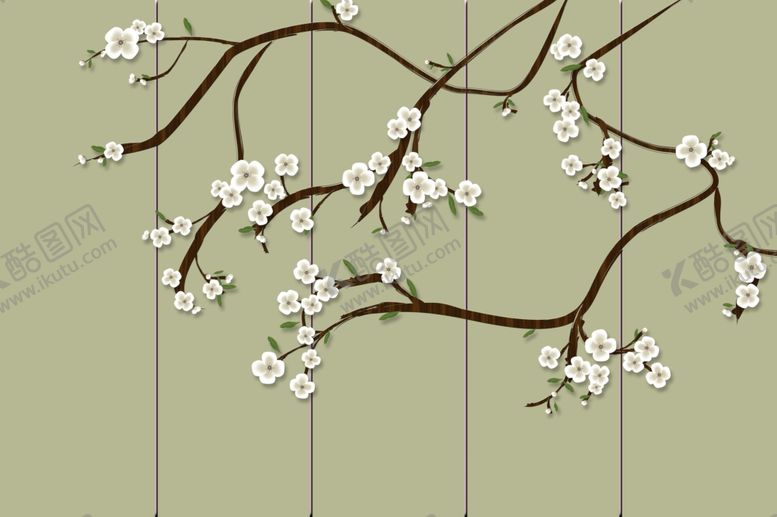 编号：72809909130033271304【酷图网】源文件下载-花鸟画手绘花鸟背景墙