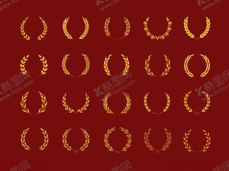 编号：53771604040841279464【酷图网】源文件下载-金色麦穗圆环