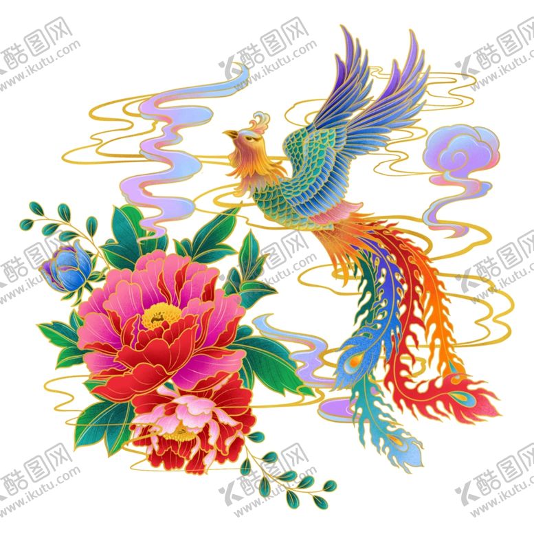 编号：92795005050645307013【酷图网】源文件下载-国潮凤凰插画