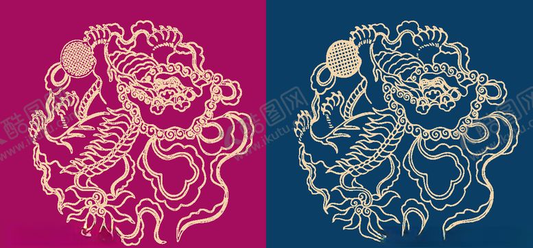 编号：90223407042149312800【酷图网】源文件下载-圆形底纹中国风矢量纹饰