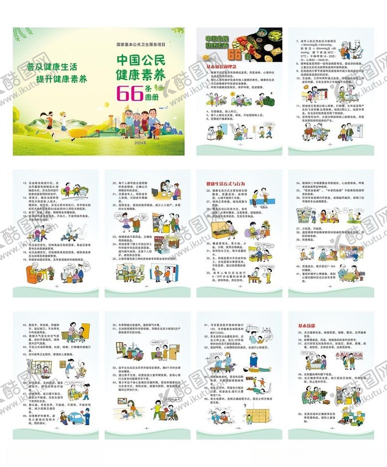 编号：79579202230050423912【酷图网】源文件下载-中国公民健康素养66条图册