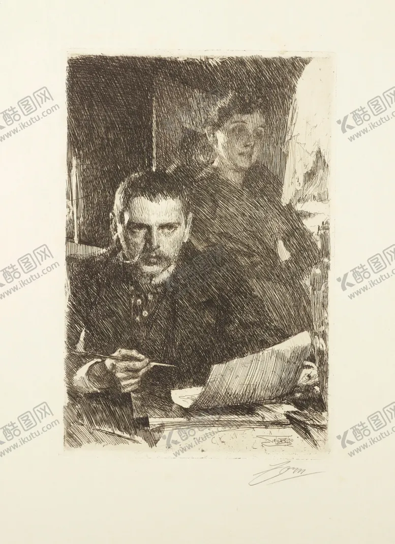 编号：48748106280603326574【酷图网】源文件下载-人物形象素描绘画